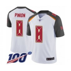 Men's Tampa Bay Buccaneers #8 Bradley Pinion White Vapor Untouchable Limited Player 100th Season Football Stitched Jersey