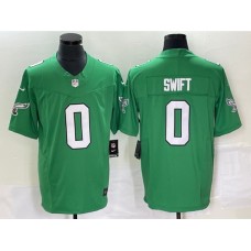 Men's Nike Philadelphia Eagles #0 D'Andre Swift Green 2023 F.U.S.E. Vapor Limited Throwback Stitched Football Jersey