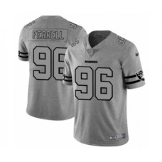 Men's Oakland Raiders #96 Clelin Ferrell Gray Team Logo Gridiron Limited Football Stitched Jersey