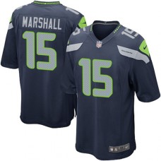 Men's Nike Seattle Seahawks #15 Brandon Marshall Game Navy Blue Team Color NFL Jersey