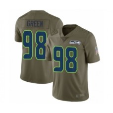 Men's Seattle Seahawks #98 Rasheem Green Limited Olive 2017 Salute to Service Football Stitched Jersey