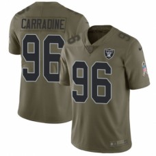 Men's Nike Oakland Raiders #96 Cornellius Carradine Limited Olive 2017 Salute to Service NFL Jersey