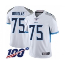 Men's Tennessee Titans #75 Jamil Douglas White Vapor Untouchable Limited Player 100th Season Football Jersey