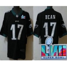 Men's Philadelphia Eagles #17 Nakobe Dean Limited Black Super Bowl LVII Vapor Stitched Jersey