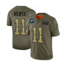 Men's Philadelphia Eagles #11 Carson Wentz 2019 Olive Camo Salute to Service Limited Stitched Jersey