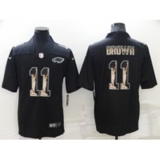 Men's Philadelphia Eagles #11 A. J. Brown Black Statue of Liberty Limited Stitched Jersey