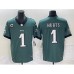 Men's Philadelphia Eagles #1 Jalen Hurts Green 2023 F.U.S.E. Vapor Untouchable C Stitched Football Jersey