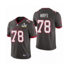 Men's Tampa Bay Buccaneers #78 Tristan Wirfs Pewter Super Bowl LV Stitched Jersey