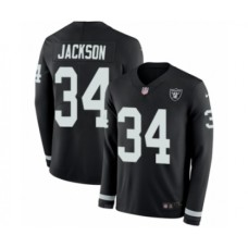 Men's Nike Oakland Raiders #34 Bo Jackson Limited Black Therma Long Sleeve NFL Jersey