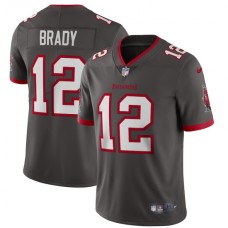 Men's Tampa Bay Buccaneers #12 Tom Brady Nike Pewter Alternate Vapor Limited Stitched Jersey