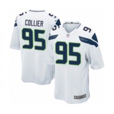 Men's Seattle Seahawks #95 L.J. Collier Game White Football Jersey