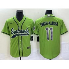 Men's Seattle Seahawks #11 Jaxon Smith-Njigba Green Cool Base Stitched Baseball Jersey