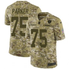 Men's Nike Oakland Raiders #75 Brandon Parker Limited Camo 2018 Salute to Service NFL Jersey