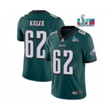 Men's Philadelphia Eagles #62 Jason Kelce Green Super Bowl LVII Vapor Untouchable Limited Stitched Jersey