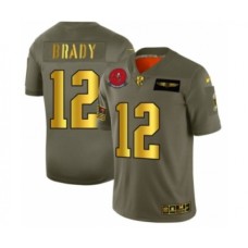 Men's Tampa Bay Buccaneers #12 Tom Brady Limited Olive Gold 2019 Salute to Service Football Stitched Jersey