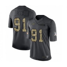 Men's Seattle Seahawks #91 Jarran Reed Limited Black 2016 Salute to Service Football Stitched Jersey