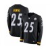 Men's Nike Pittsburgh Steelers #25 Artie Burns Limited Black Therma Long Sleeve NFL Jersey