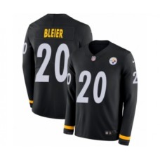 Men's Nike Pittsburgh Steelers #20 Rocky Bleier Limited Black Therma Long Sleeve NFL Jersey