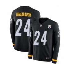 Men's Nike Pittsburgh Steelers #24 Coty Sensabaugh Limited Black Therma Long Sleeve NFL Jersey