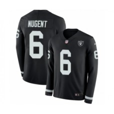 Men's Nike Oakland Raiders #6 Mike Nugent Limited Black Therma Long Sleeve NFL Jersey