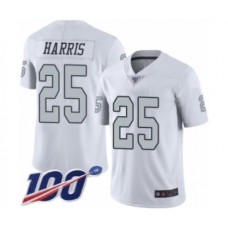 Men's Oakland Raiders #25 Erik Harris Limited White Rush Vapor Untouchable 100th Season Football Stitched Jersey