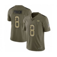 Men's Tampa Bay Buccaneers #8 Bradley Pinion Limited Olive Camo 2017 Salute to Service Football Stitched Jersey