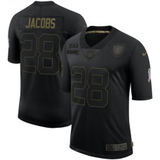 Men's Oakland Raiders #28 Josh Jacobs Black Nike 2020 Salute To Service Limited Stitched Jersey