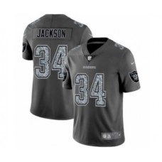 Men's Oakland Raiders #34 Bo Jackson Limited Gray Static Fashion Limited Football Jersey