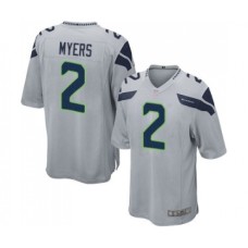 Men's Seattle Seahawks #2 Jason Myers Game Grey Alternate Football Jersey