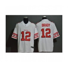 Men's Tampa Bay Buccaneers #12 Tom Brady White Team Logo Fashion Limited Player Football Stitched Jersey