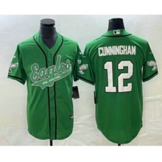 Men's Nike Philadelphia Eagles #12 Randall Cunningham Green Cool Base Stitched Baseball Jersey