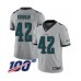 Men's Philadelphia Eagles #42 Andrew Sendejo Limited Silver Inverted Legend 100th Season Football Stitched Jersey