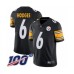 Men's Pittsburgh Steelers #6 Devlin Hodges Black Team Color Vapor Untouchable Limited Player 100th Season Football Stitched Jersey