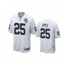 Men's Oakland Raiders #25 Eli Apple White 2020 Inaugural Season Game Stitched Jersey