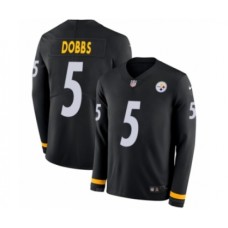 Men's Nike Pittsburgh Steelers #5 Joshua Dobbs Limited Black Therma Long Sleeve NFL Jersey