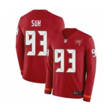 Men's Tampa Bay Buccaneers #93 Ndamukong Suh Limited Red Therma Long Sleeve Football Jersey