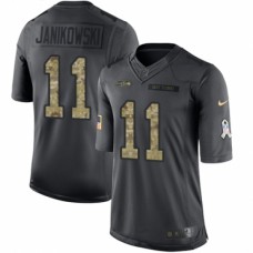 Men's Nike Seattle Seahawks #11 Sebastian Janikowski Limited Black 2016 Salute to Service NFL Jersey