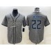 Men's Tennessee Titans #22 Derrick Henry Grey Gridiron With Patch Cool Base Stitched Baseball Jersey