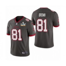 Men's Tampa Bay Buccaneers #81 Antonio Brown Pewter 2021 Super Bowl LV Stitched Jersey