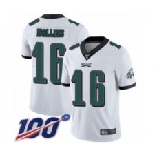 Men's Philadelphia Eagles #16 Mack Hollins White Vapor Untouchable Limited Player 100th Season Football Stitched Jersey