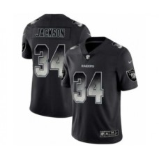 Men's Oakland Raiders #34 Bo Jackson Black Smoke Fashion Limited Jersey