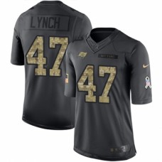 Men's Nike Tampa Bay Buccaneers #47 John Lynch Limited Black 2016 Salute to Service NFL Jersey