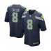 Men's Seattle Seahawks #8 Jamar Taylor Game Navy Blue Team Color Football Jersey