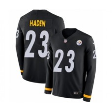 Men's Nike Pittsburgh Steelers #23 Joe Haden Limited Black Therma Long Sleeve NFL Jersey