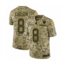 Men's Oakland Raiders #8 Daniel Carlson Limited Camo 2018 Salute to Service Football Jersey