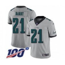 Men's Philadelphia Eagles #21 Ronald Darby Limited Silver Inverted Legend 100th Season Football Jersey