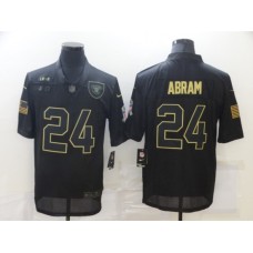 Men's Oakland Raiders #24 Johnathan Abram Black Nike 2020 Salute To Service Limited Stitched Jersey