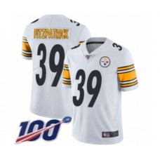 Men's Pittsburgh Steelers #39 Minkah Fitzpatrick White Vapor Untouchable Limited Player 100th Season Football Jersey