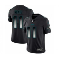 Men's Philadelphia Eagles #11 Carson Wentz Black Smoke Fashion Limited Jersey