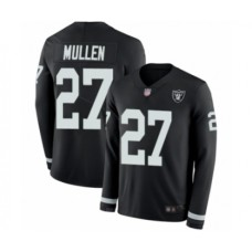 Men's Oakland Raiders #27 Trayvon Mullen Limited Black Therma Long Sleeve Football Jersey